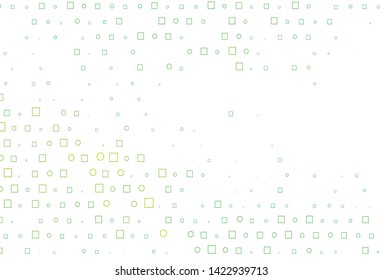 Light Green, Yellow vector cover with circles, cubes. Colorful gradient with circles, rectangles on abstract backdrop. Design for business adverts.