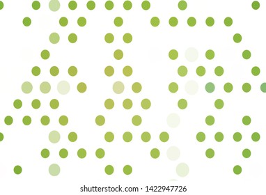 Light Green, Yellow vector cover with spots. Beautiful colored illustration with blurred circles in nature style. Design for business adverts.