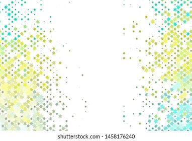 Light Green, Yellow vector cover with small and big stars. Glitter abstract illustration with colored stars. Best design for your ad, poster, banner.