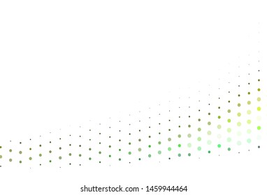 Light Green, Yellow vector cover with spots. Blurred decorative design in abstract style with bubbles. Pattern for ads, leaflets.