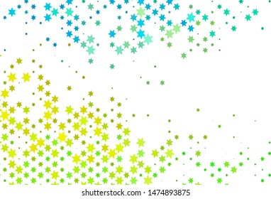 Light Green, Yellow vector cover with small and big stars. Blurred decorative design in simple style with stars. The pattern can be used for websites.