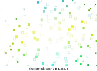 Light Green, Yellow vector cover with polygonal style. Beautiful illustration with rectangles and squares. Pattern for websites, landing pages.