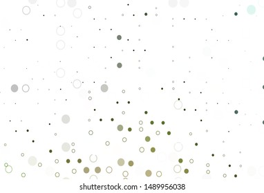Light Green, Yellow vector cover with spots. Illustration with set of shining colorful abstract circles. Template for your brand book.