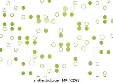 Light Green, Yellow vector cover with spots. Modern abstract illustration with colorful water drops. Template for your brand book.