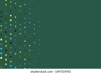Light Green, Yellow vector cover with spots. Blurred bubbles on abstract background with colorful gradient. Completely new template for your brand book.