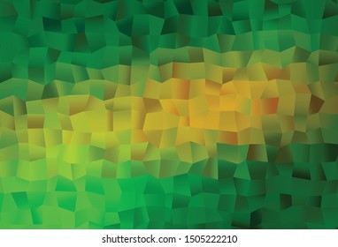 Light Green, Yellow vector cover with polygonal style. Beautiful illustration with rectangles and squares. Best design for your ad, poster, banner.