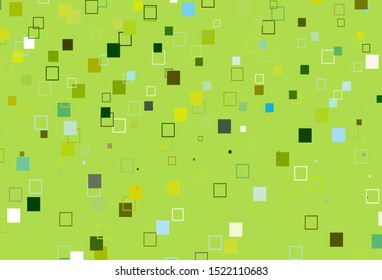 Light Green, Yellow vector cover with polygonal style. Decorative design in abstract style with rectangles. Best design for your ad, poster, banner.