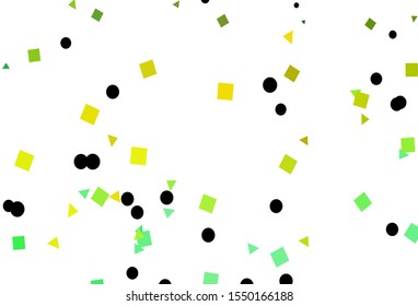 Light Green, Yellow vector cover in polygonal style with circles. Illustration with set of colorful circles, triangles, squares. Smart design for your business advert.