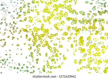 Light Green, Yellow vector cover with spots. Beautiful colored illustration with blurred circles in nature style. Design for posters, banners.