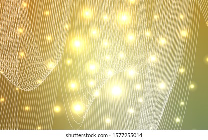 Light Green, Yellow vector cover with happy holiday ribbons. Confetti on blurred abstract background with colorful gradient. New design for ad, poster, banner of your Party.