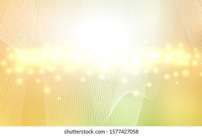 Light Green, Yellow vector cover with happy holiday ribbons. Confetti on blurred abstract background with colorful gradient. New design for ad, poster, banner of your Party.