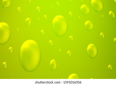 Light Green, Yellow vector cover with spots. Modern abstract illustration with colorful water drops. Pattern can be used as texture of water, rain drops.