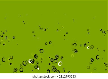Light Green, Yellow vector cover with spots. Abstract illustration with colored bubbles in nature style. Design for business adverts.