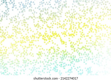Light Green, Yellow vector cover with spots. Abstract illustration with colored bubbles in nature style. Pattern of water, rain drops.