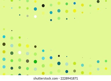 Light Green, Yellow vector cover with spots. Beautiful colored illustration with blurred circles in nature style. Pattern of water, rain drops.