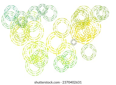 Light Green, Yellow vector cover with spots. Blurred decorative design in abstract style with bubbles. Template for your brand book.