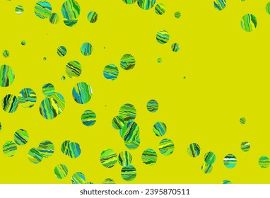 Light green, yellow vector cover with spots. Illustration with set of shining colorful abstract circles. Design for posters, banners.