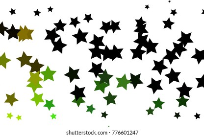 Light Green, Yellow vector cover with small and big stars. Glitter abstract illustration with colored stars. The pattern can be used for new year ad, booklets.