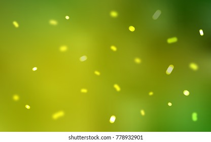 Light Green, Yellow vector cover with beautiful snowflakes. Shining colored illustration with snow in christmas style. The pattern can be used for new year ad, booklets.