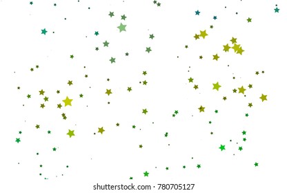 Light Green, Yellow vector cover with small and big stars. Blurred decorative design in simple style with stars. The pattern can be used for websites.
