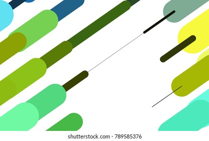 Light Green, Yellow vector cover with rounded stripes. Blurred decorative design in simple style with lines. The pattern can be used for websites.