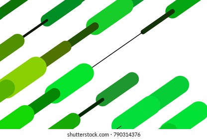 Light Green, Yellow vector cover with rounded stripes. Glitter abstract illustration with colored sticks. The pattern can be used for websites.