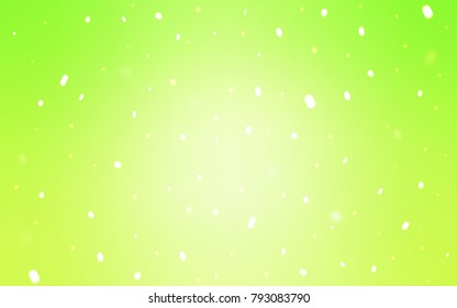 Light Green, Yellow vector cover with beautiful snowflakes. Glitter abstract illustration with crystals of ice. The pattern can be used for new year leaflets.