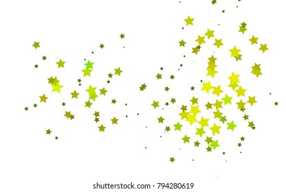 Light Green, Yellow vector cover with small and big stars. Modern geometrical abstract illustration with stars. The pattern can be used for new year ad, booklets.