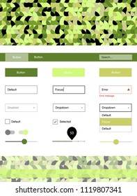 Light Green, Yellow vector design ui kit with dots. Modern Style guide with colorful gradient circles in its header. Simple colorful design for websites.