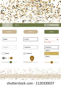 Light Green, Yellow vector design ui kit with dots. Colorful Style guide with circles on abstract background. This sample is for your landing page.