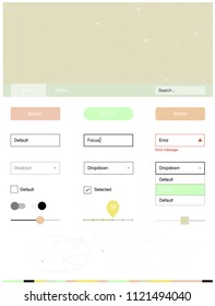 Light Green, Yellow vector design ui kit with mosaic, circles. Ui kit design in abstract style with colorful crystals, circles. Modern template for your landing page.