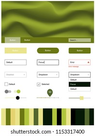 Light Green, Yellow vector design ui kit with curved circles. Colorful illustration in abstract memphis style with gradient. Beautiful layout for websites, landing pages.