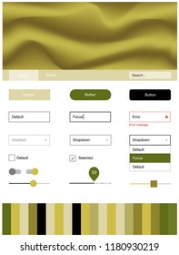 Light Green, Yellow vector design ui kit with curved circles. Colorful abstract illustration with gradient lines. Simple colorful design for websites.