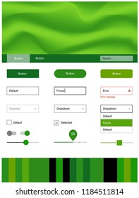 Light Green, Yellow vector design ui kit with curved circles. Creative illustration in halftone marble style with gradient. Beautiful layout for websites, landing pages.