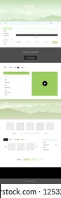 Light Green, Yellow vector design ui kit with landscape. Decorative ui kit design in abstract style with colorful rocks. Sample for your landing page of tourism.