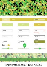 Light Green, Yellow vector design ui kit with dots. Colorful Style guide with circles on abstract background. This sample is for your website.