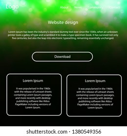 Light Green, Yellow vector design ui kit with universe stars. Simple Material Design Kit with colorful clouds in header. This template you can use for landing pages.