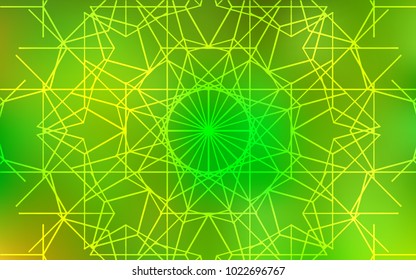 Light Green, Yellow vector doodle blurred pattern. Colorful abstract illustration with lines drawn by child in Asian style. The best blurred design for your business.