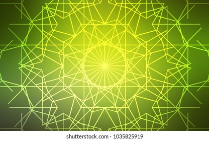 Light Green, Yellow vector doodle bright layout. Colorful abstract illustration with lines drawn by child in Asian style. The pattern can be used for coloring books and pages for kids.