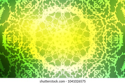 Light Green, Yellow vector doodle bright background. Colorful abstract illustration with lines drawn by child in Asian style. A completely new template for your business design.