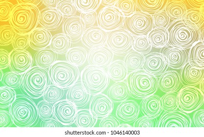 Light Green, Yellow vector doodle blurred background. Creative illustration in blurred style with roses. Brand-new style for your business design.