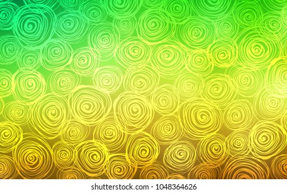 Light Green, Yellow vector doodle bright layout. Modern geometrical abstract illustration with roses. The pattern can be used for coloring books and pages for kids.