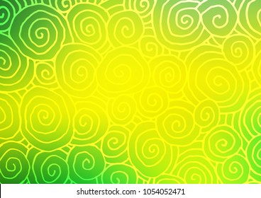 Light Green, Yellow vector doodle blurred texture. Geometric doodle illustration in Origami style with gradient. The pattern can be used for heads of websites and designs.