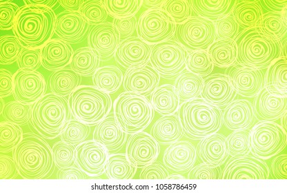 Light Green, Yellow vector doodle bright layout. Brand-new colored illustration in blurry style with roses. Brand-new style for your business design.
