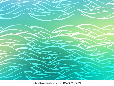 Light Green, Yellow vector doodle blurred pattern. Ethnic elegant natural pattern with gradient. Brand-new design for your business.