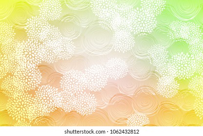 Light Green, Yellow vector doodle bright template. A completely new color illustration in doodle style with flowers. Hand painted design for web, leaflet, textile.
