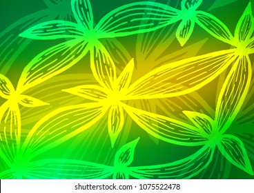 Light Green, Yellow vector doodle blurred background. Shining colored illustration with doodles in Zen tangle style. The completely new template can be used for your brand book.