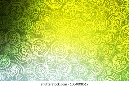 Light Green, Yellow vector doodle bright layout. Creative illustration in blurred style with roses. Brand-new style for your business design.