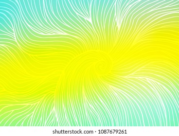 Light Green, Yellow vector doodle blurred template. Shining colored illustration with doodles in Zen tangle style. Hand painted design for web, leaflet, textile.