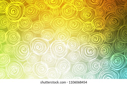 Light Green, Yellow vector doodle bright pattern. Shining colored illustration with roses in doodle style. The template can be used as a background for cell phones.